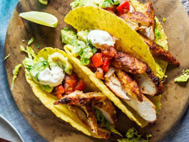 Lighter chicken tacos