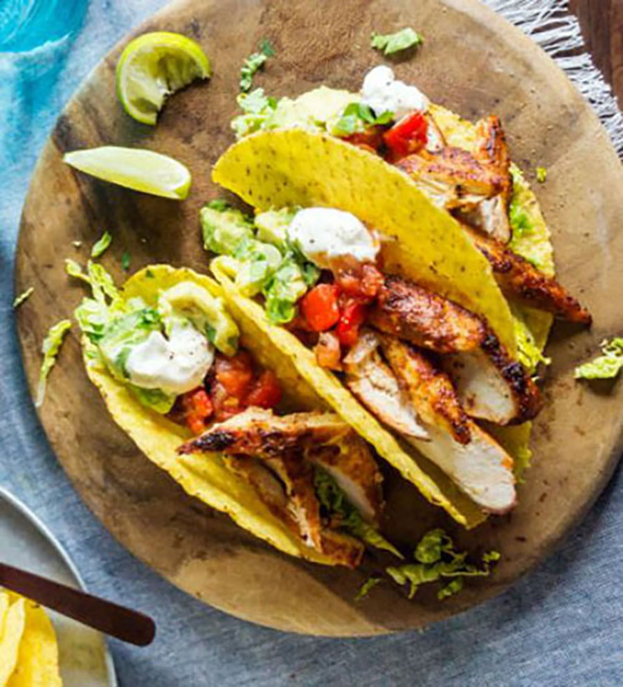 Lighter chicken tacos